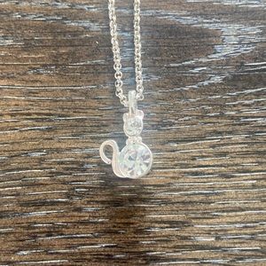 Avon Silver Kitty Cat Necklace